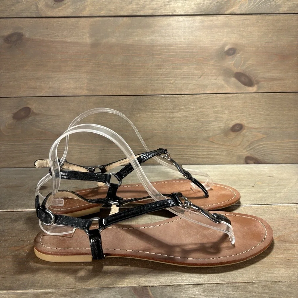 coach rue womens size 9 shoes black thong slinback comfort sandals